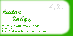 andor kobzi business card